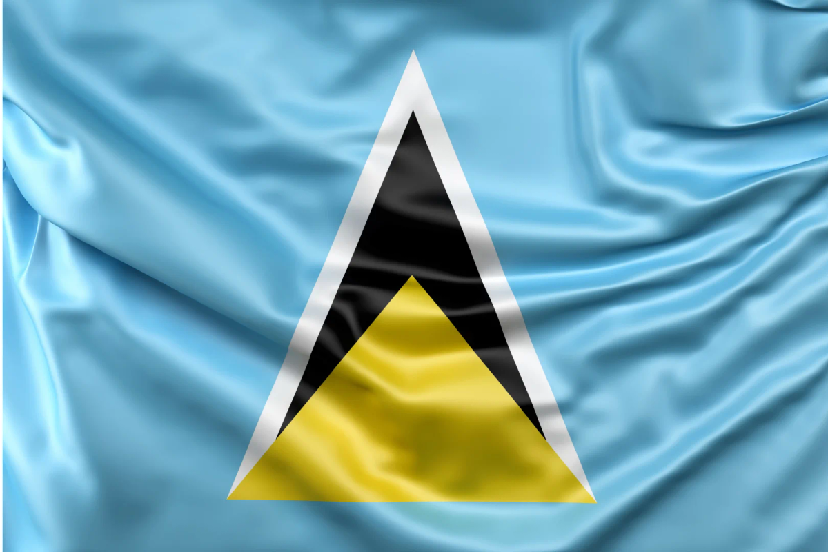 The national flag of St. Lucia